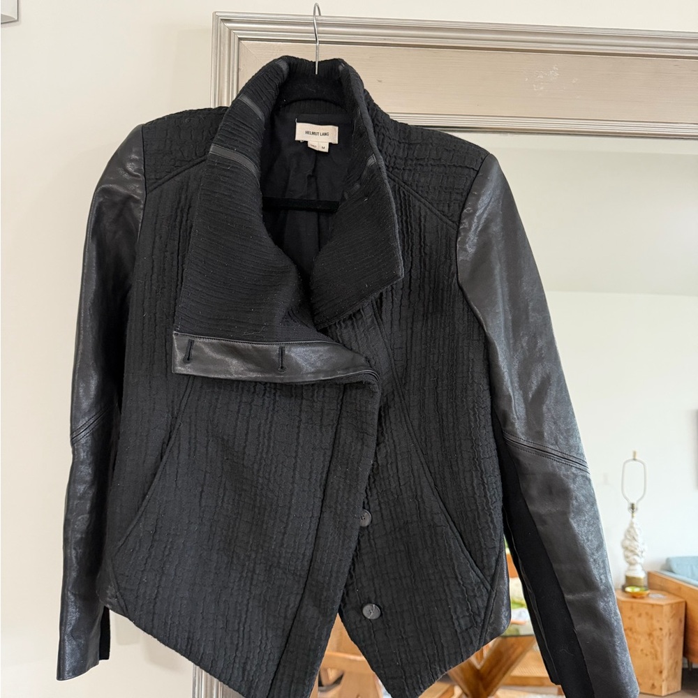 Helmut Lang Black Biker Leather